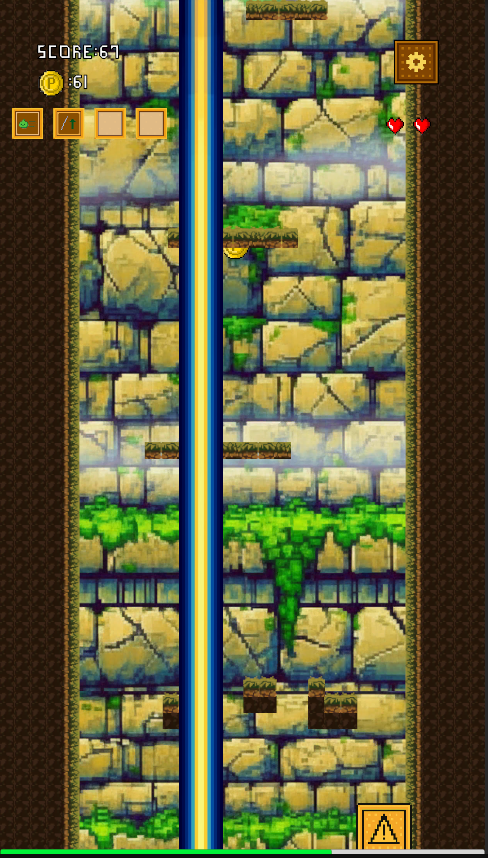 Slimey Jump screenshot showing the slime, floating platforms, and combo UI